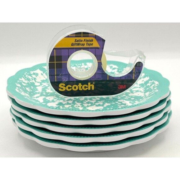 Pioneer Woman Set of 5 100% Melamine Appetizer Plates Country Splatter Teal NWT - Picture 12 of 12